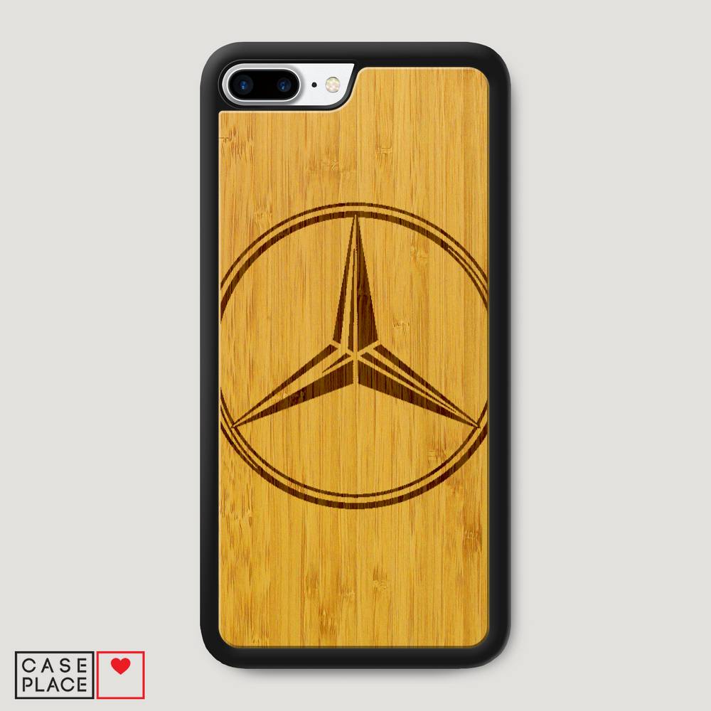 Деревянный чехол Mercedes значок графика на iPhone 8 Plus