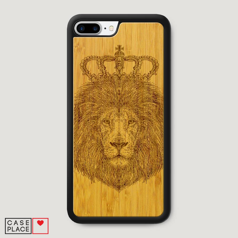 Деревянный чехол Лев монарх на iPhone 8 Plus