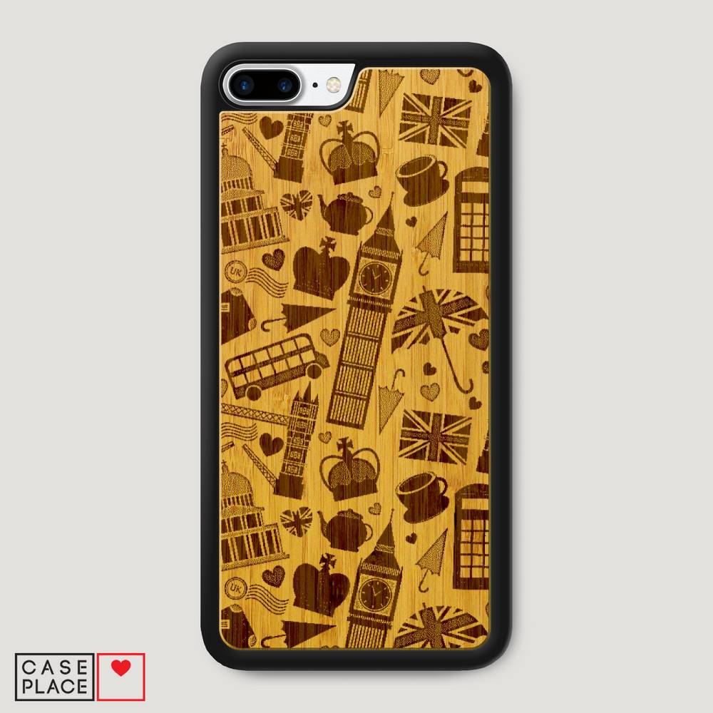 Деревянный чехол World Travel графика 24 на iPhone 8 Plus
