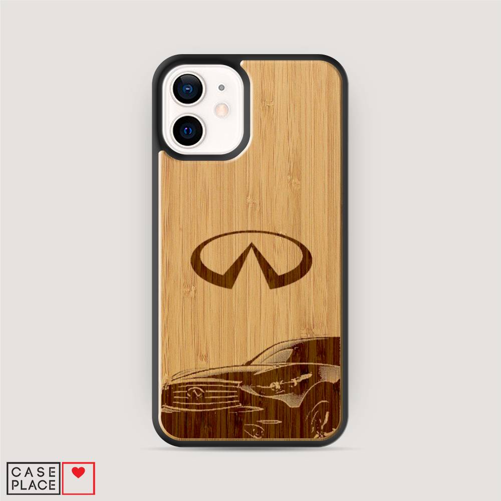 Деревянный чехол Infiniti значок графика на iPhone 12 mini