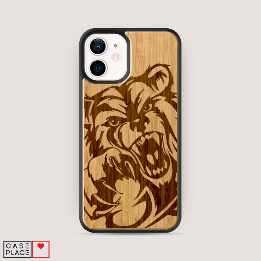 Деревянный чехол Медведь нападает на iPhone 12 mini