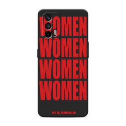 Матовый силиконовый чехол WOMEN на Realme Q3 Pro
