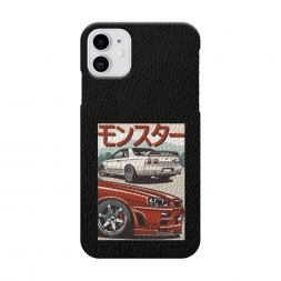 Кожаный черный Monster car на iPhone 11