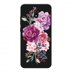 Матовый силиконовый чехол Пурпурные бутоны на Xiaomi Redmi 8A