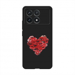 Матовый силиконовый чехол Сердечко из поцелуев на Xiaomi Redmi K70 5G