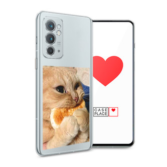 Силиконовый чехол Котик кушает на OnePlus 9RT