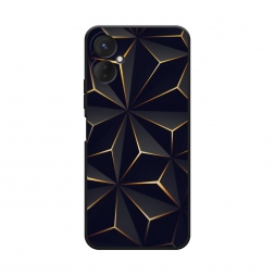 Матовый силиконовый чехол Черные полигоны на Tecno Spark 9 Pro