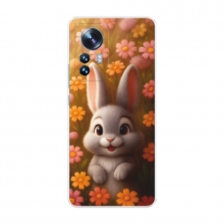 Силиконовый чехол Серый зайка на лугу на Xiaomi 12 Pro