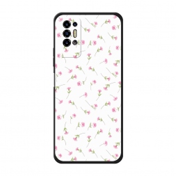 Матовый силиконовый чехол Розовые бутончики паттерн на Tecno Pova 2
