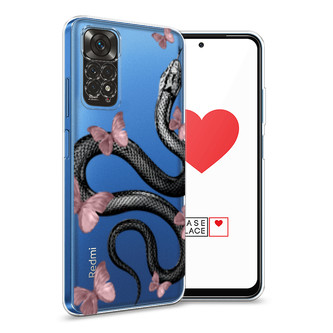 Силиконовый чехол Snake and butterflies 3 на Xiaomi Redmi Note 11 4G Global