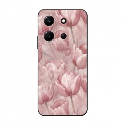 Матовый силиконовый чехол Нежно-розовые тюльпаны на Infinix Note 30i