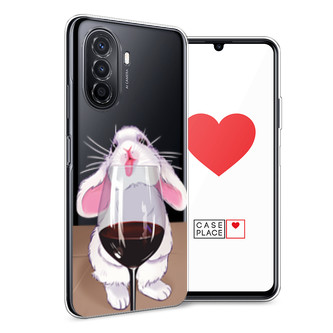 Силиконовый чехол Кролик облизывает бокал на Huawei Nova Y70