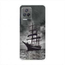 Силиконовый чехол Корабль в пасмурном море на Xiaomi Redmi K50