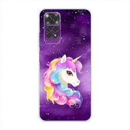Силиконовый чехол Кудрявый единорог на Xiaomi Redmi Note 11 4G Global