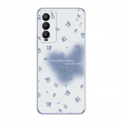 Силиконовый чехол Blooms in time blue на Tecno Camon 18