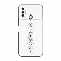 Матовый силиконовый чехол Парад планет на Tecno Spark 8P