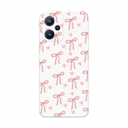 Soft touch белый Бантики и сердечки на Realme 9