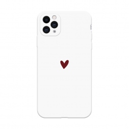 Soft touch белый Маленькое красное сердечко на iPhone 11 Pro Max