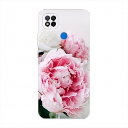 Силиконовый чехол Розовые и белые пионы на Xiaomi Redmi 9C