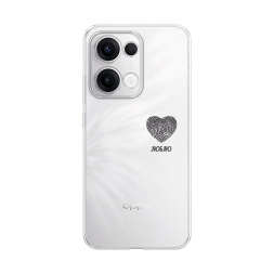 Силиконовый чехол Отпечаток сердца черный на Oppo Reno 13