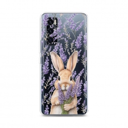 Силиконовый чехол Зайчик с лавандой на Vivo V20 SE