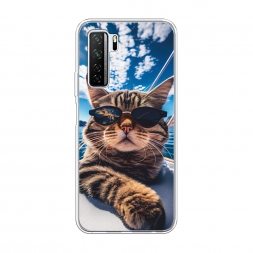 Силиконовый чехол Кот в солнечных очках на Honor 30S (Global)