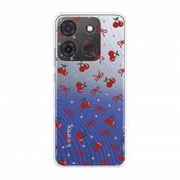 Силиконовый чехол Вишни и ленточки на Infinix Smart 7 Plus