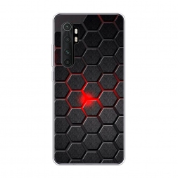 Силиконовый чехол Соты красные на Xiaomi Mi Note 10 lite