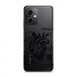 Силиконовый чехол Анатомическое сердце 2 на Redmi Note 12 5G