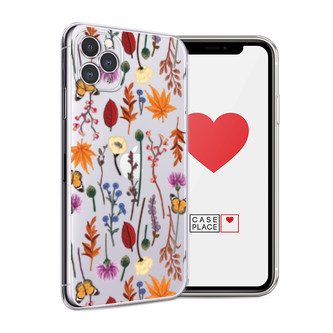 Силиконовый чехол Orange Purple flowers на iPhone 11 Pro Max