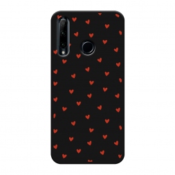 Матовый силиконовый чехол Red hearts на Honor 10i
