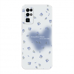 Силиконовый чехол Blooms in time blue на Honor 30