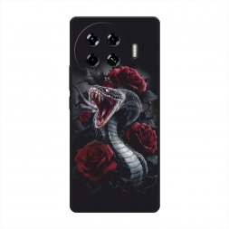Матовый силиконовый чехол Dark snake на Tecno Spark 20 Pro Plus