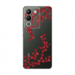 Силиконовый чехол Красная сакура на Vivo V29e 5G
