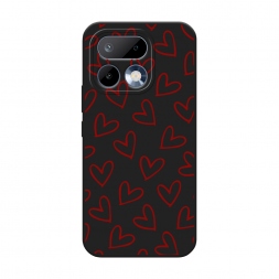 Матовый силиконовый чехол Little hearts doodles 2 на Realme 16 Pro