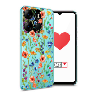 Силиконовый чехол Маки и васильки фон на Infinix Smart 7