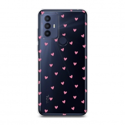 Силиконовый чехол Маленькие розовые сердечки на TCL 30 SE