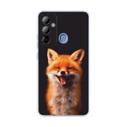 Силиконовый чехол Весёлая лиса на Tecno Pop 6 Go