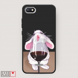 Матовый силиконовый чехол Кролик облизывает бокал на Xiaomi Redmi 6A