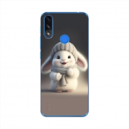 Силиконовый чехол Белый крольчонок в шапке 2 на Lenovo K13