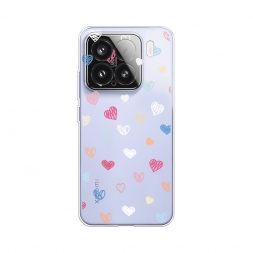 Силиконовый чехол Нежные сердечки рисунок на Xiaomi 15