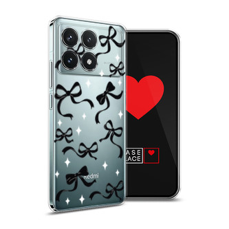 Силиконовый чехол Милые чёрные бантики на Xiaomi Redmi K70 5G