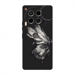 Матовый силиконовый чехол Чернильная бабочка на Tecno Camon 30 4G