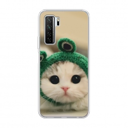 Силиконовый чехол Котёнок в лягушачьей шапочке на Honor 30S (Global)