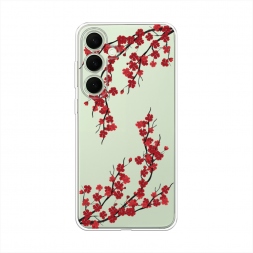 Силиконовый чехол Красная сакура на Samsung Galaxy S25 Plus