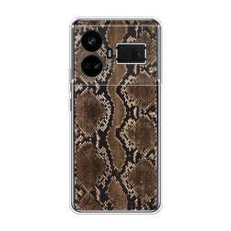 Силиконовый чехол Кожа коричневой змеи на Realme GT5