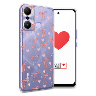 Силиконовый чехол Бантики и сердечки на Infinix Hot 20 Play
