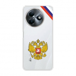 Силиконовый чехол Герб РФ и лента на Itel S24