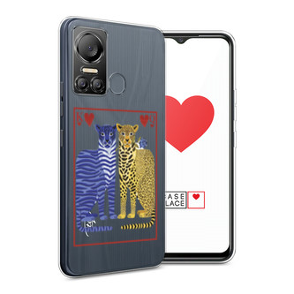 Силиконовый чехол Леопард и тигр 2 на Itel Vision 5