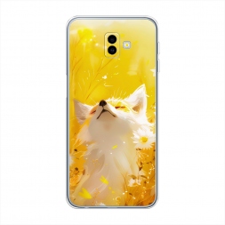Силиконовый чехол Лиса в поле на Samsung Galaxy J6 Plus 2018